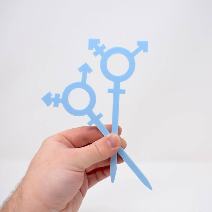 Morganite Press - Wholesale Plant Pot Stand - Transgender Symbol Plant Stake2