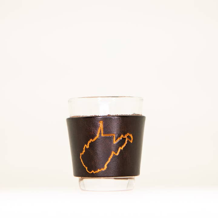 Lädershotglas - West Virginia för wholesale av Lindy Leather