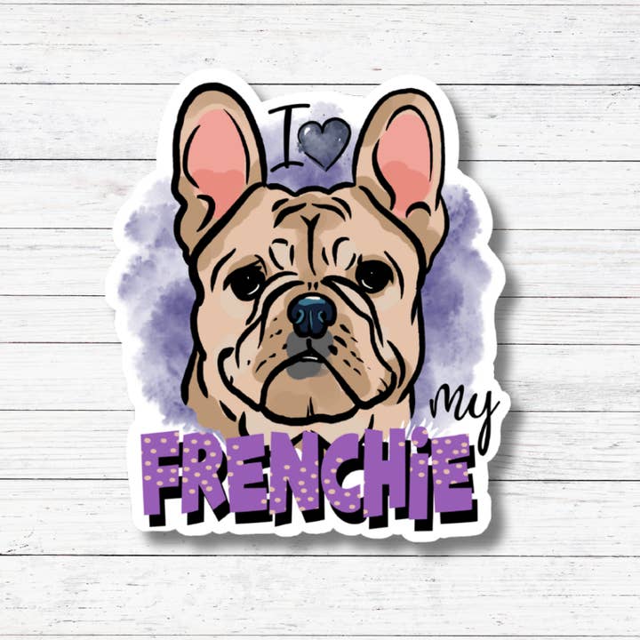 Oily Graphic Creations – wholesale Klistermärke – Love My Frenchie- Hundklistermärken/Magnet