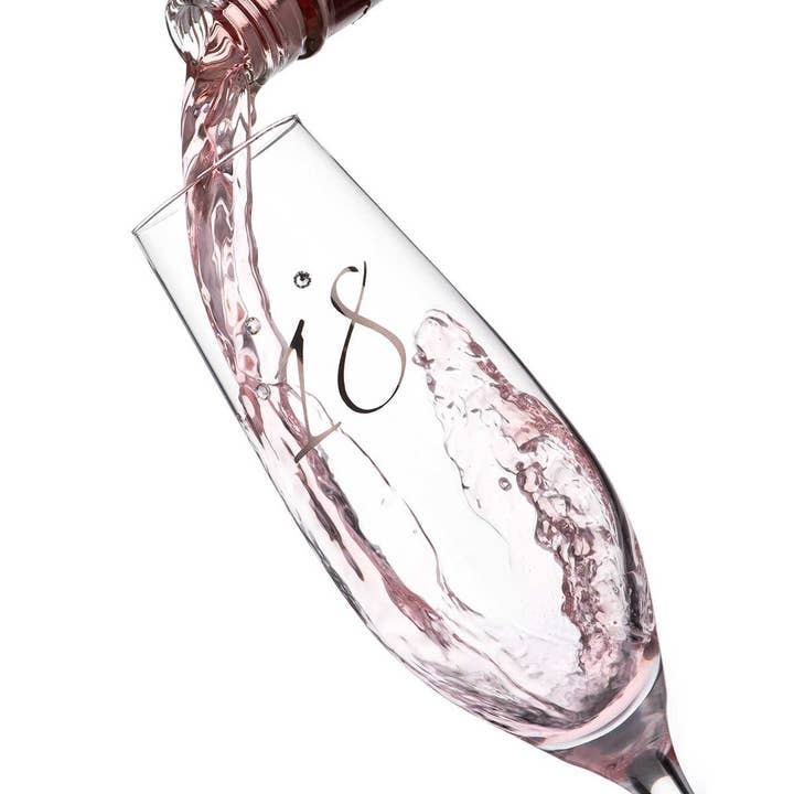 DIAMANTE - Wholesale Champagne Flute - 18th Birthday Champagne Glass – Adorned With Crystals By Sw1