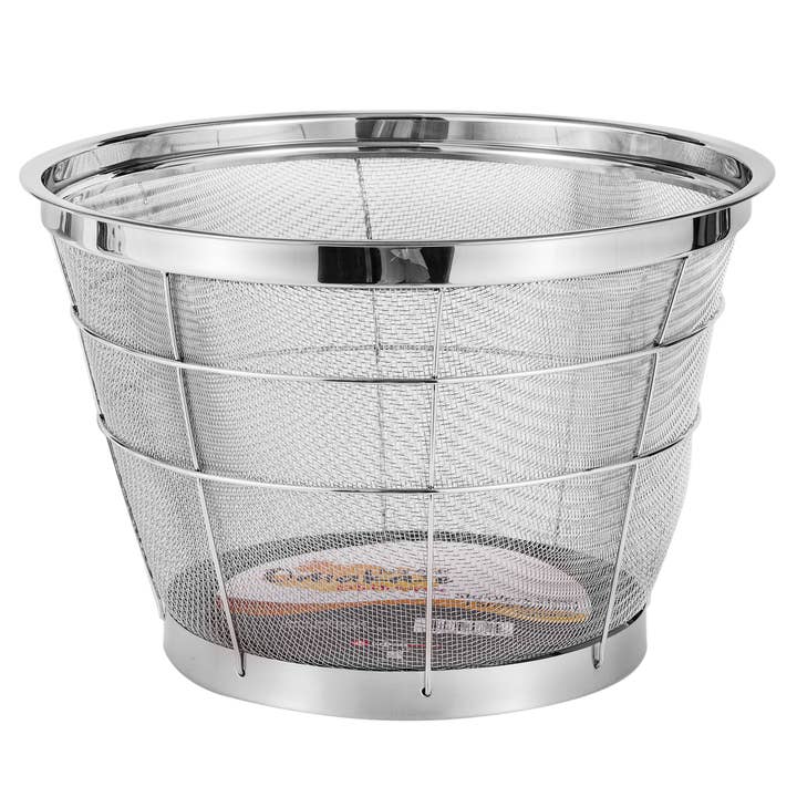 15.75"D Broad Brimmed Strainer Stainless Steel (1/10) for wholesale by Urban Tokyo