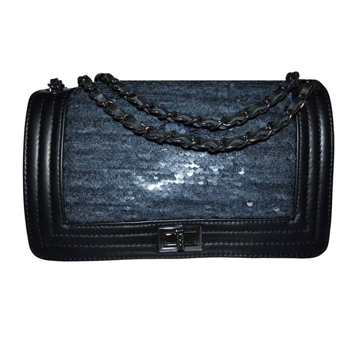 QUILTED LEATHER BAG WITH SEQUINS 154 for wholesale by Canetti Roberto