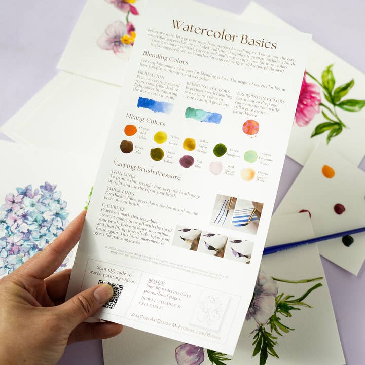 Jean Choe Art & Design - Wholesale DIY Craft Kit - Wildflowers Watercolor All-In-1 Kit for Beginners6
