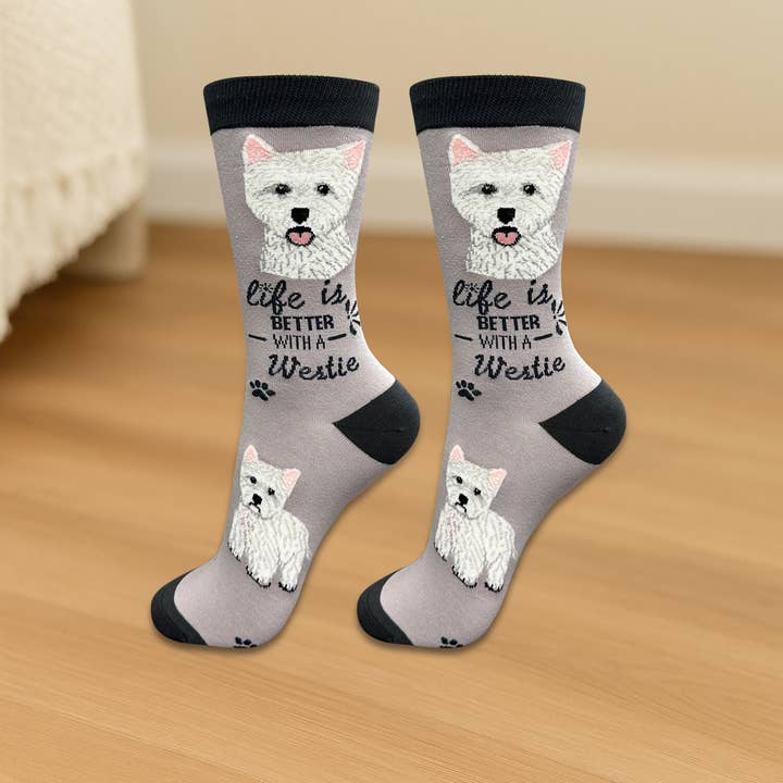 E&S Pets – wholesale Strumpor - Unisex – Westie Hundstrumpor - Roliga Novelty Crew-strumpor - Unisex2