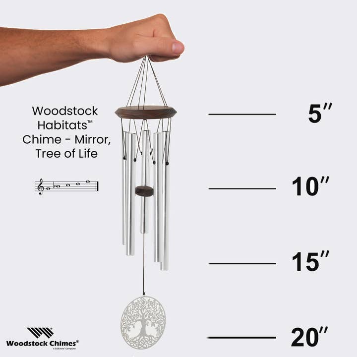 Woodstock Chimes - Wholesale Wind Chime - Woodstock Habitatsâ„¢ Chime - Mirror, Tree of Life