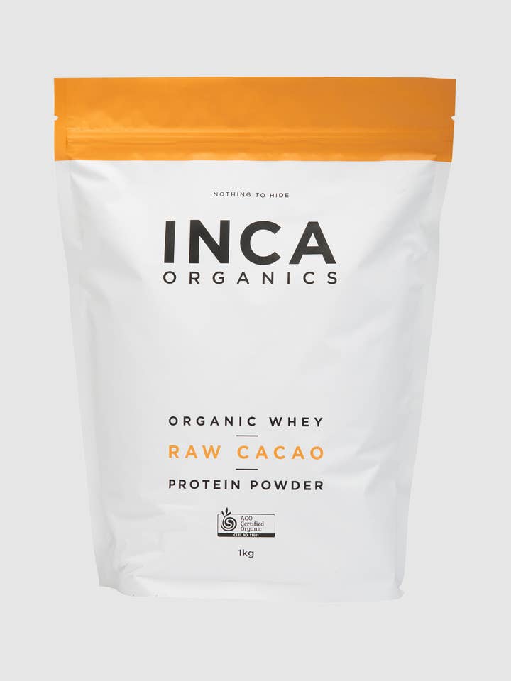 Organiskt vassleproteinpulver - rå kakao (choklad) 1 kg för wholesale av INCA Organics