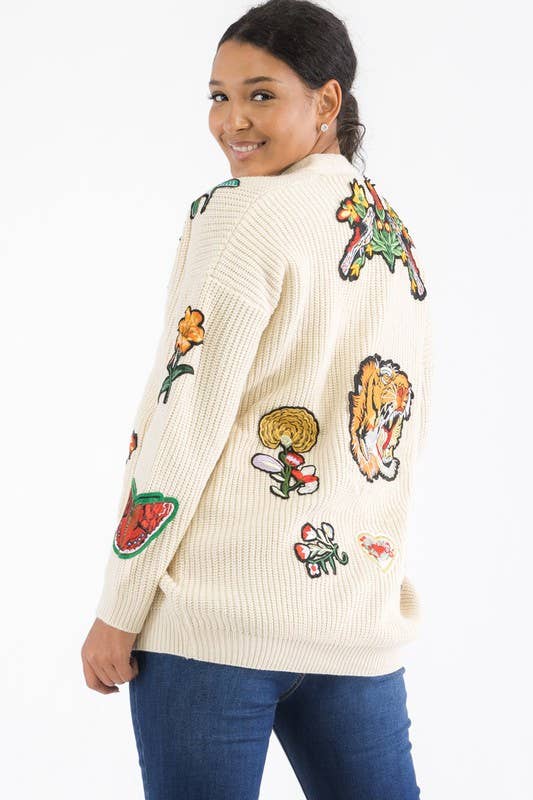 H&H Fashion Inc. – wholesale Cardigan – Women’s – W1602 - Button Down Patch Knit Cardigan13