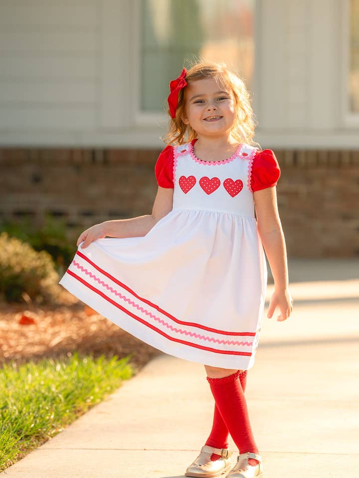 Be Mine Heart Applique Dress for wholesale by Posh Pickle