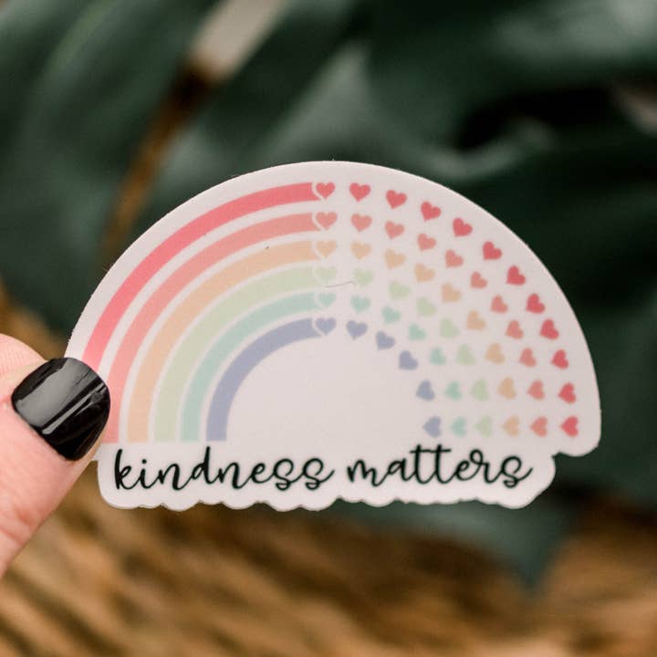 50 autocollants - Original gentillesse arc-en-ciel, autocollant 3x3 pour la vente par Savannah and James Co