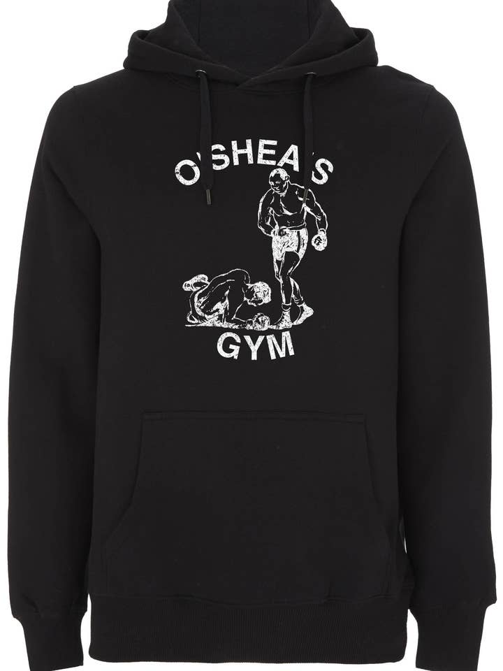 O'Shea's Gym - Runde 9 Hvide Boxere Sort Pulloverhætte for engroshandel hos Slang Clothing