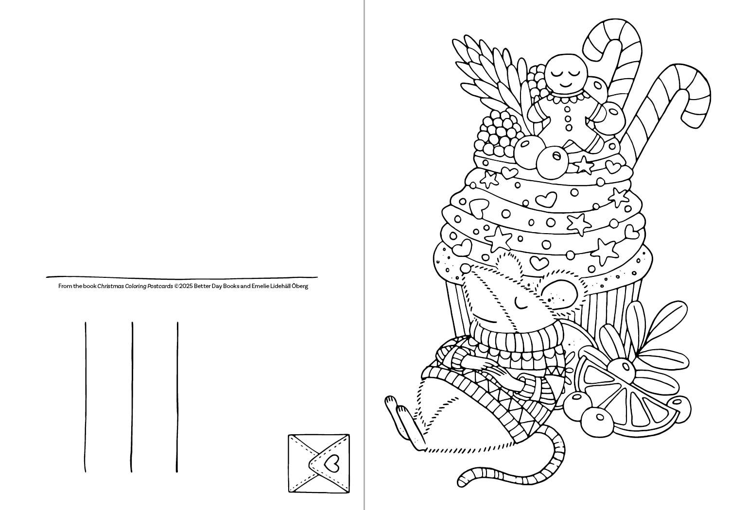 Schiffer Publishing – Postal por atacado – Postais de Natal para Colorir5