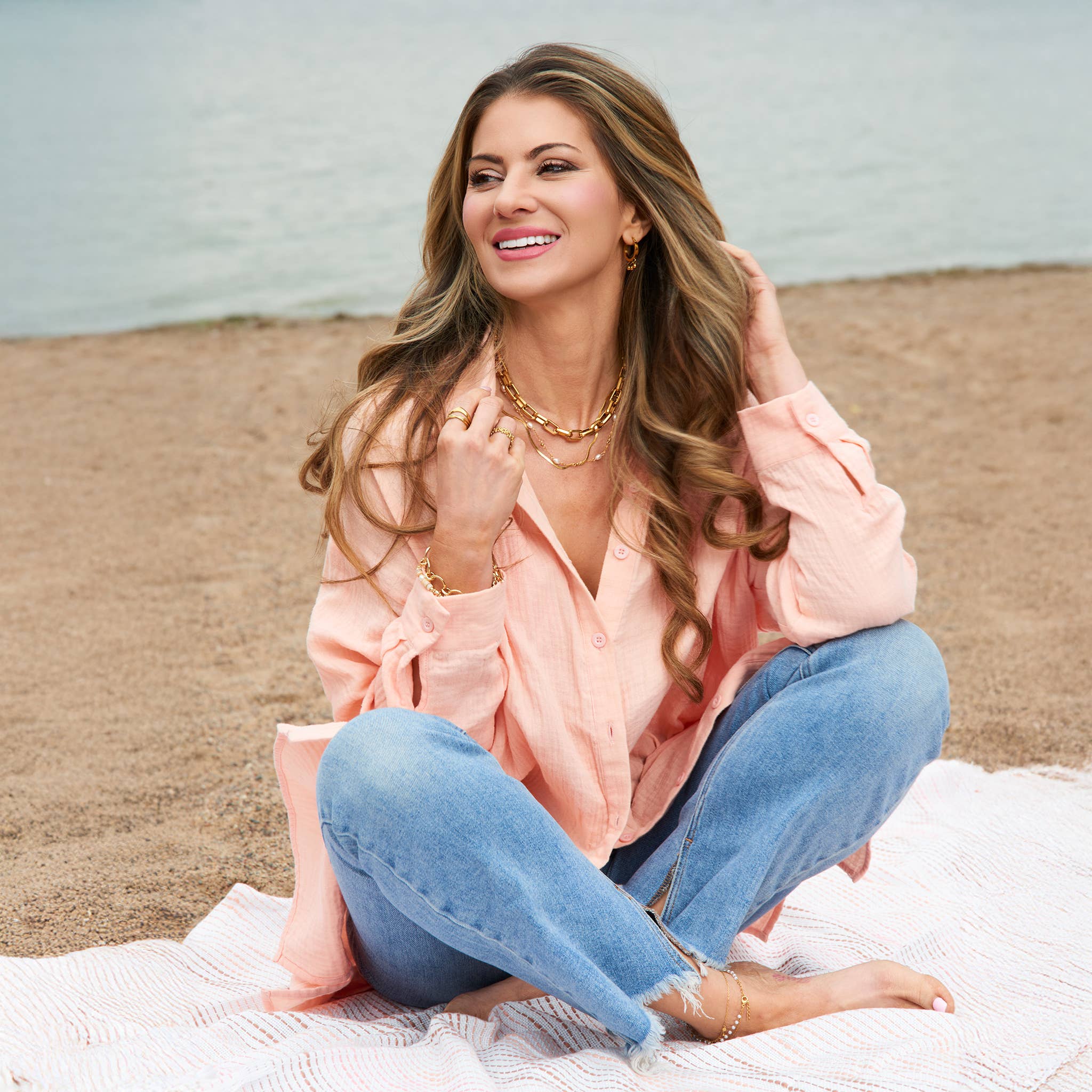 Elsie & Zoey - Wholesale Button Down Shirt - Women's - Button Up Top Aaliyah Gauze Long Sleeve27