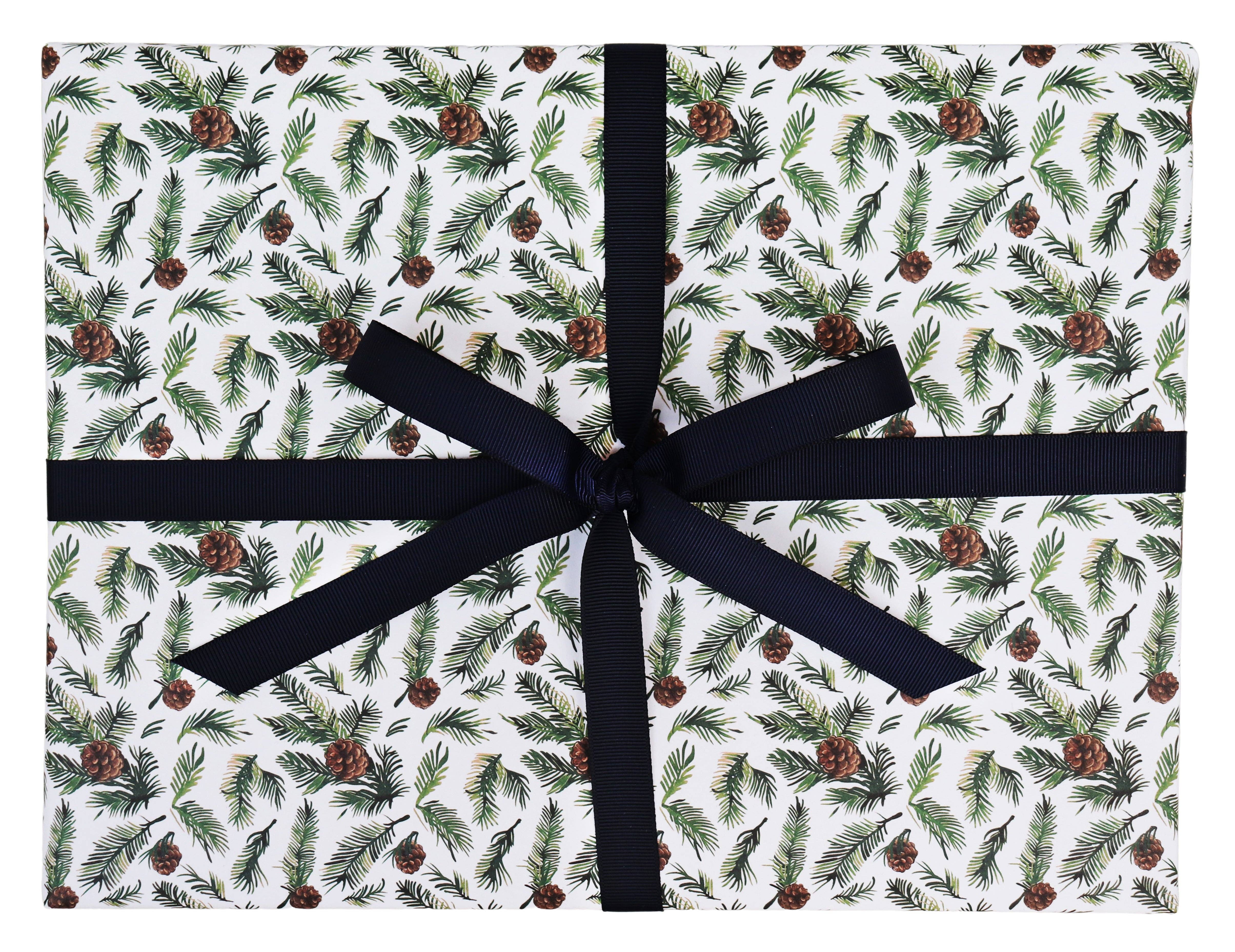 Nancy & Betty Studio – wholesale Flat wrap – PINE CONE SPRUCE CHRISTMAS WRAPPING PAPER2