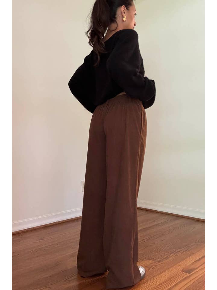 Salty - Wholesale Pants - Women's - CORD DRAWSTRING WIDE PANTS16