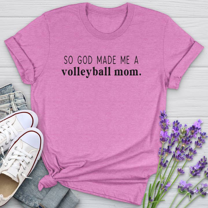 So God Made Me A Volleyball Mom Softstyle Tee for wholesale by Christian Lifestyle Collections