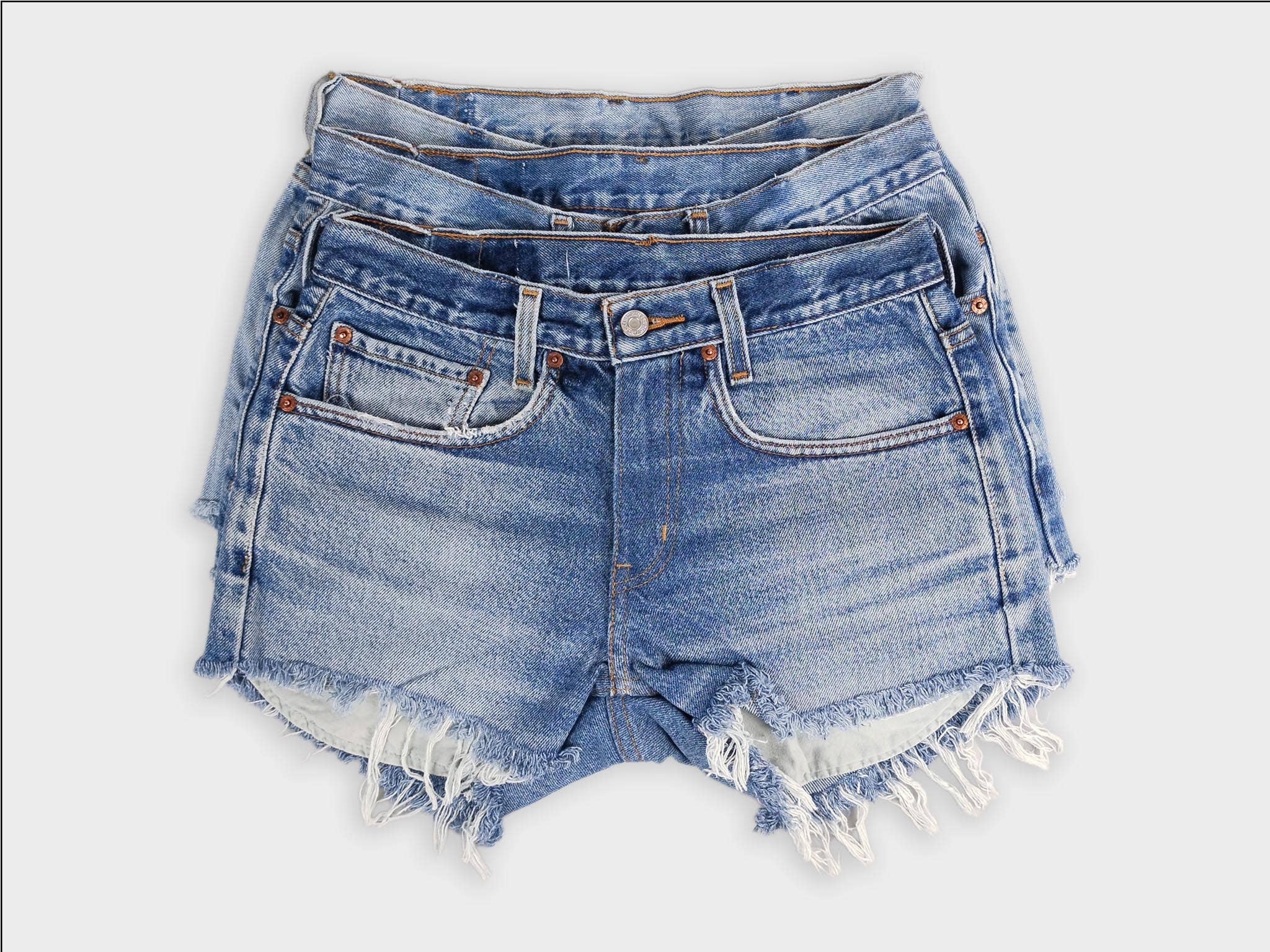 Sun's Out! - Wholesale Shorts – Women’s - Low-Rise Upcycled Denim Shorts - Original