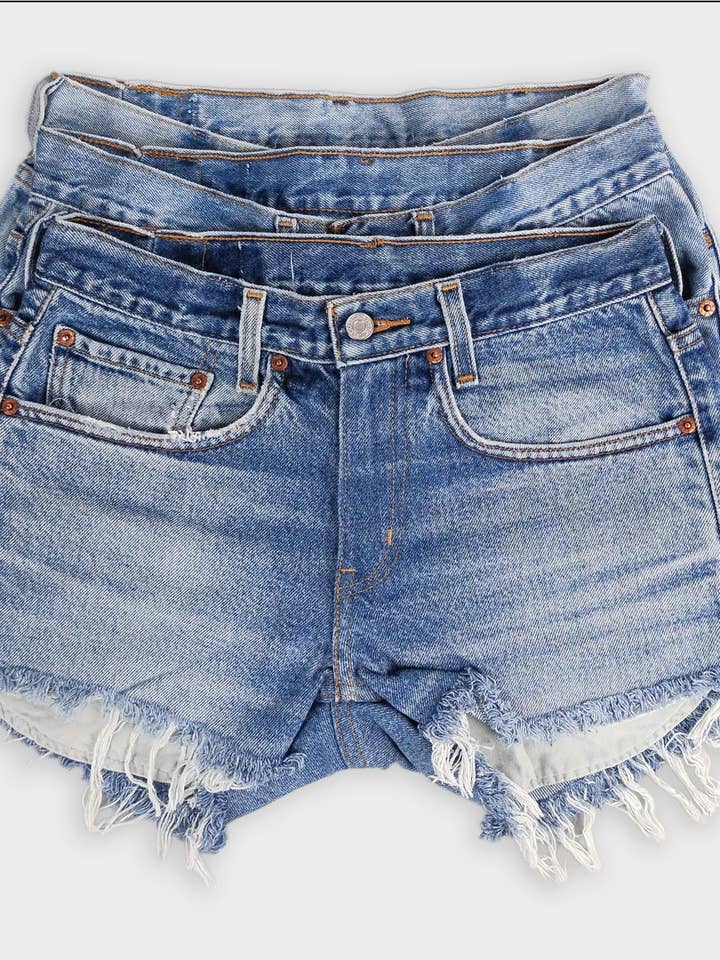 Low-Rise Upcycled Denim Shorts - Original and other Purchase Wholesale oliver logan. Free Returns & Net 60 Terms on Faire trending on Faire.