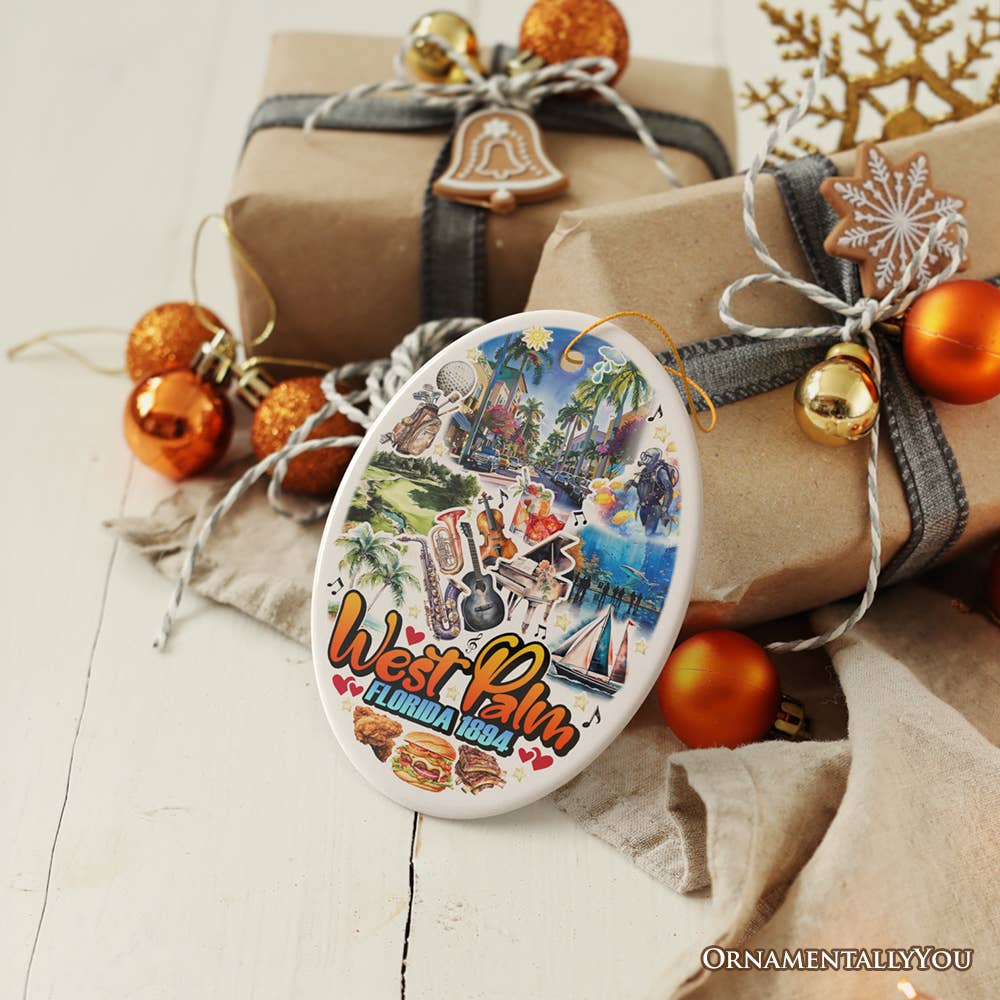 OrnamentallyYou – wholesale Ornament – West Palm Beach Florida Ornament, Artistic Paradise Souvenir9