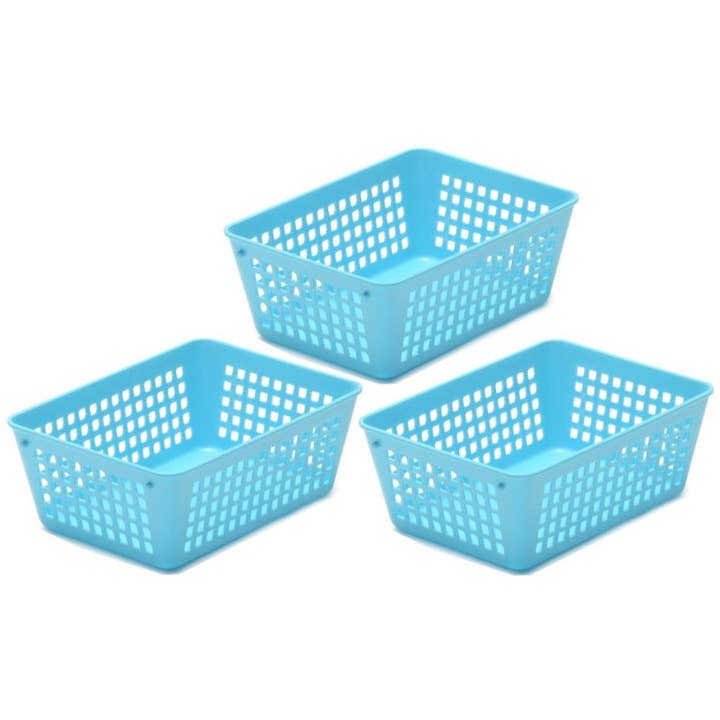 YBM HOME INC. - Wholesale Storage Bin - Plastic Storage Basket 6 x 4.5 x 2.25 In. - 3 Pk, 7 Colors
