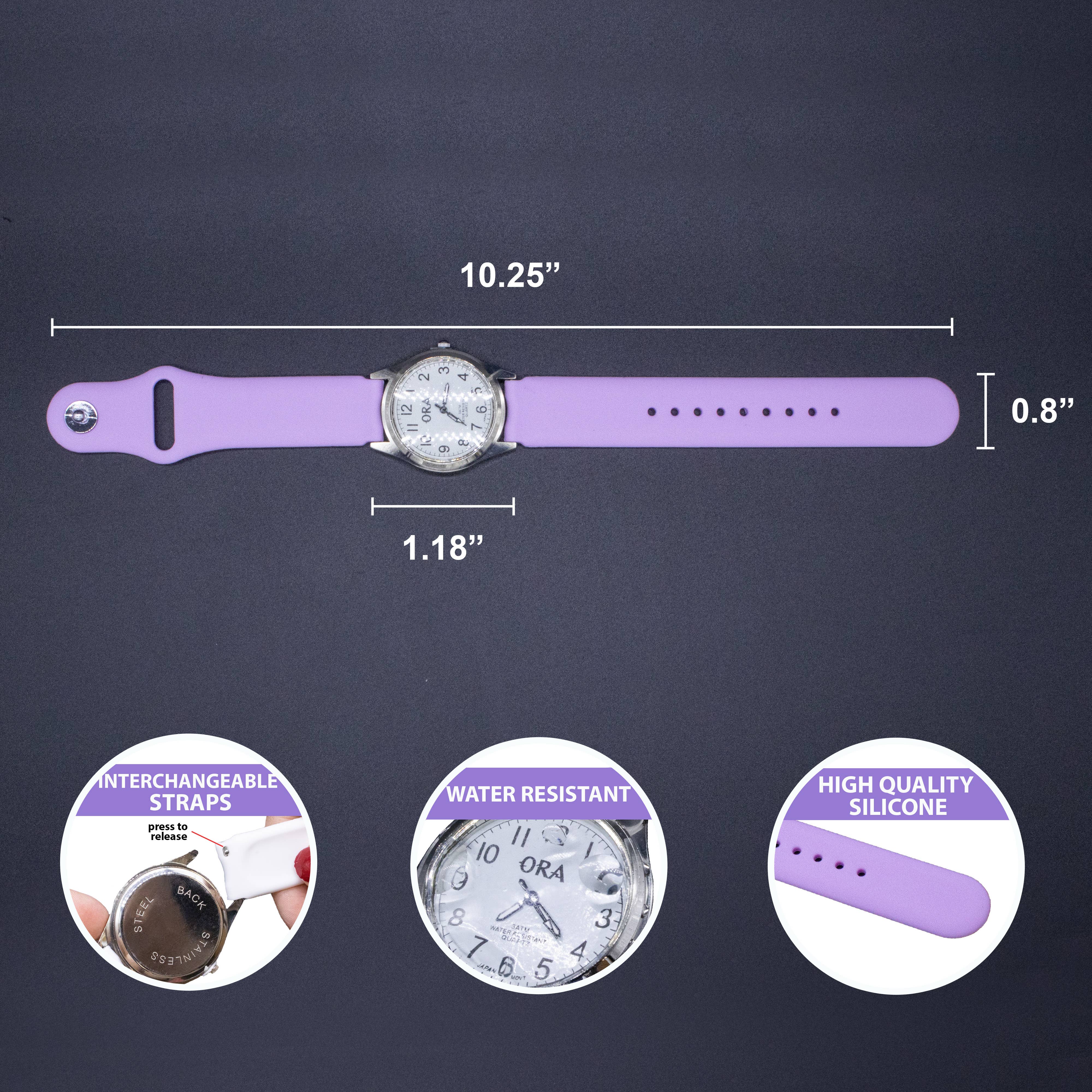 Natalia - Wholesale Wrist Watch - Women's - Interchangeable Silicone Wrist Watch (Analog - White Face)11
