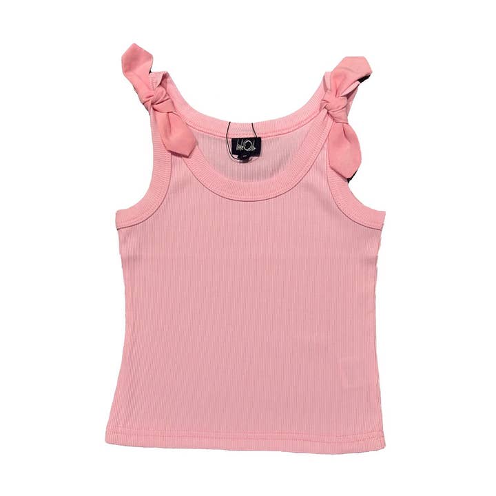 A20 Rosa Geripptes Tanktop mit Schleife für den Großhandel von Little Olin