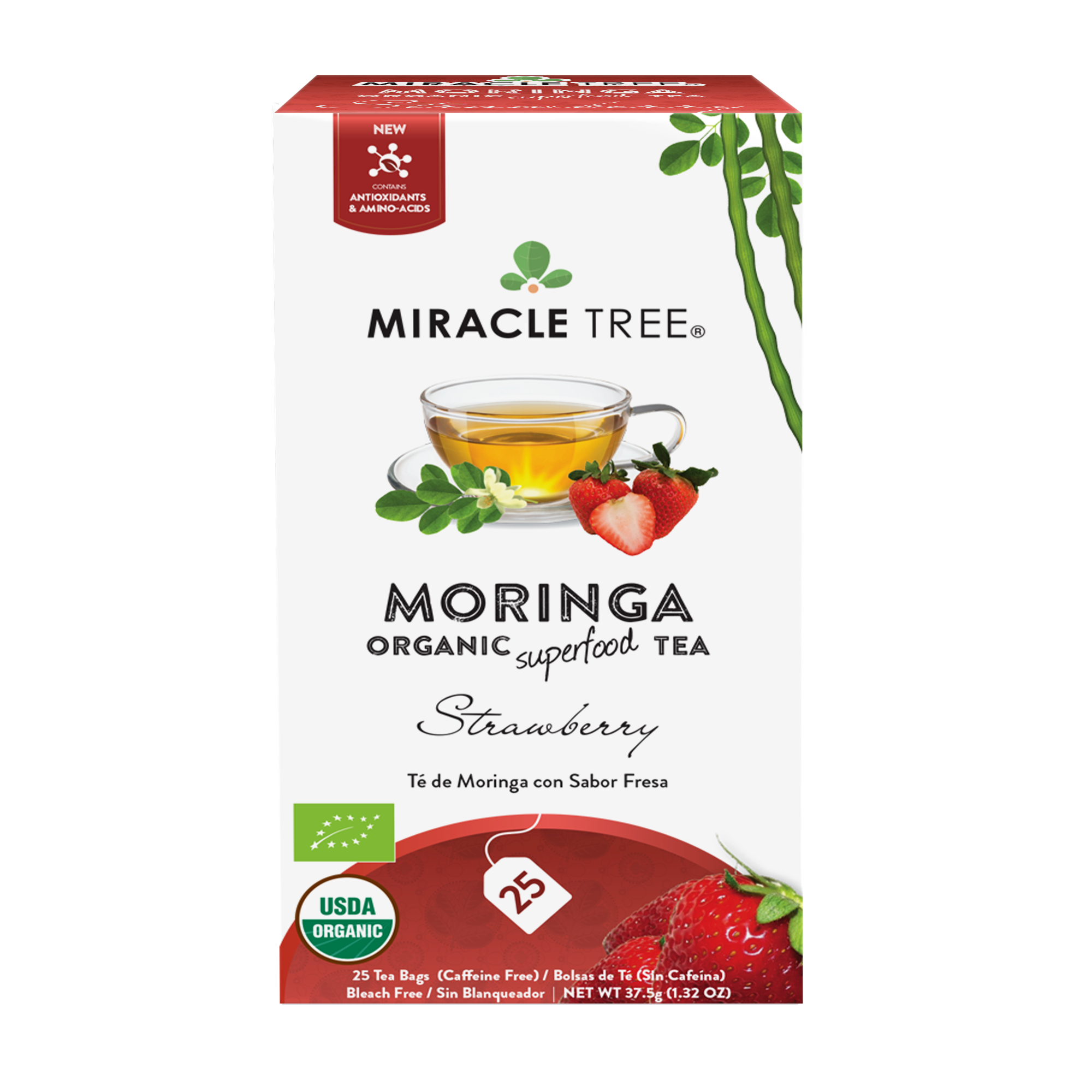 Miracle Tree - Wholesale Tea Bags - Organic Moringa Tea: Strawberry1