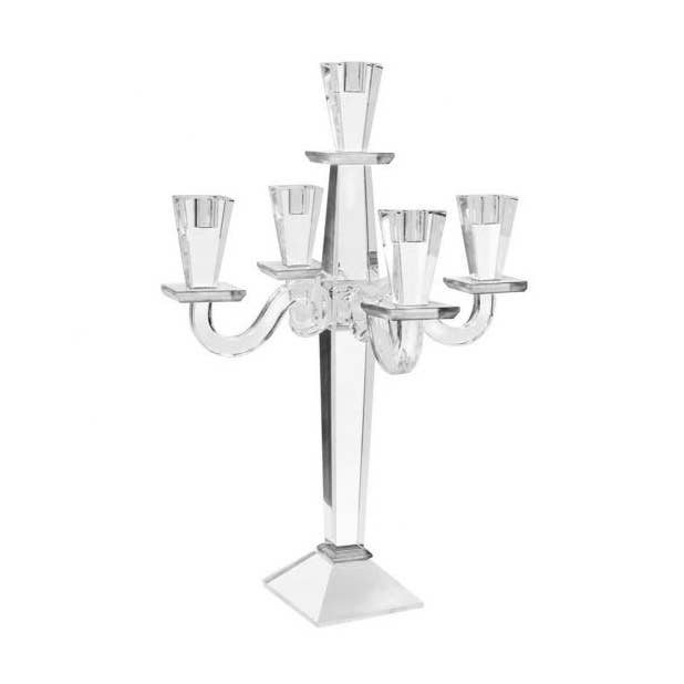 Jeru. 5 Arm Candelabra Clear for wholesale on Faire0