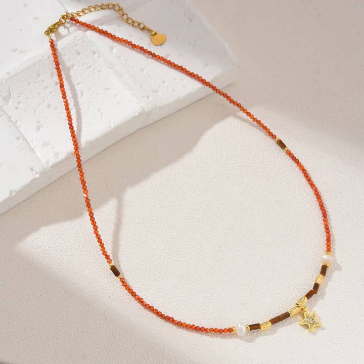 Collana con Perle di Occhio di Tigre e Gemme, Regalo di Gioielli, NL058 per la vendita all'ingrosso da parte di findings4uGem