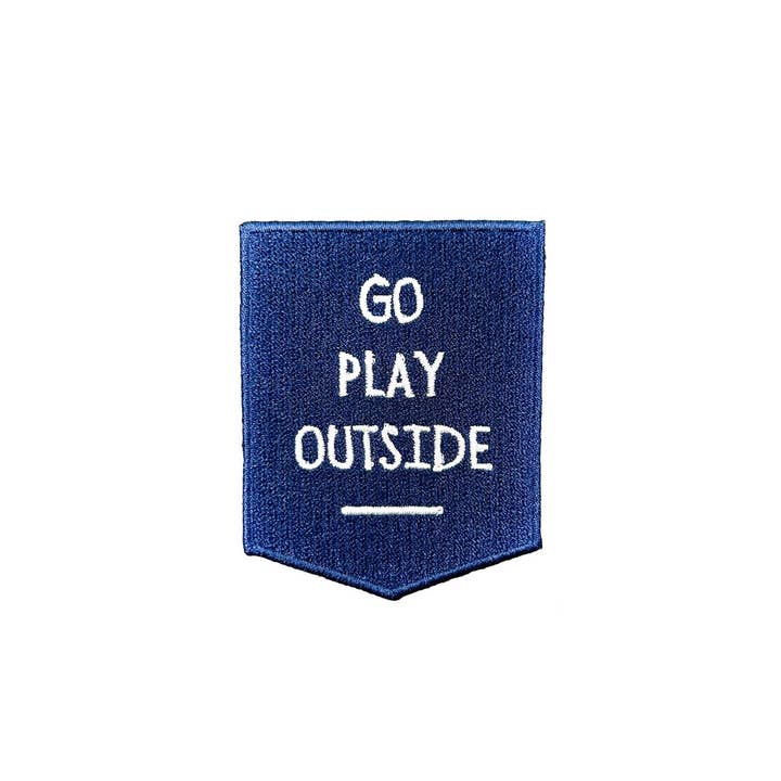 Field Trip Threads - Wholesale Patch - Navy Go Play Outside Iron-On Patch Embroidered Patch Nature 1