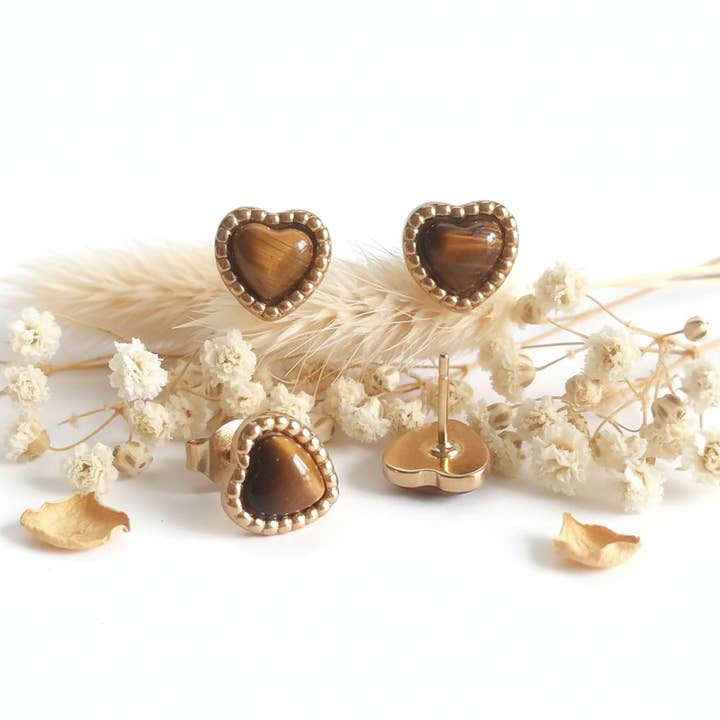 Örhängen Tigeröga Sten för wholesale av Produtos Namasté