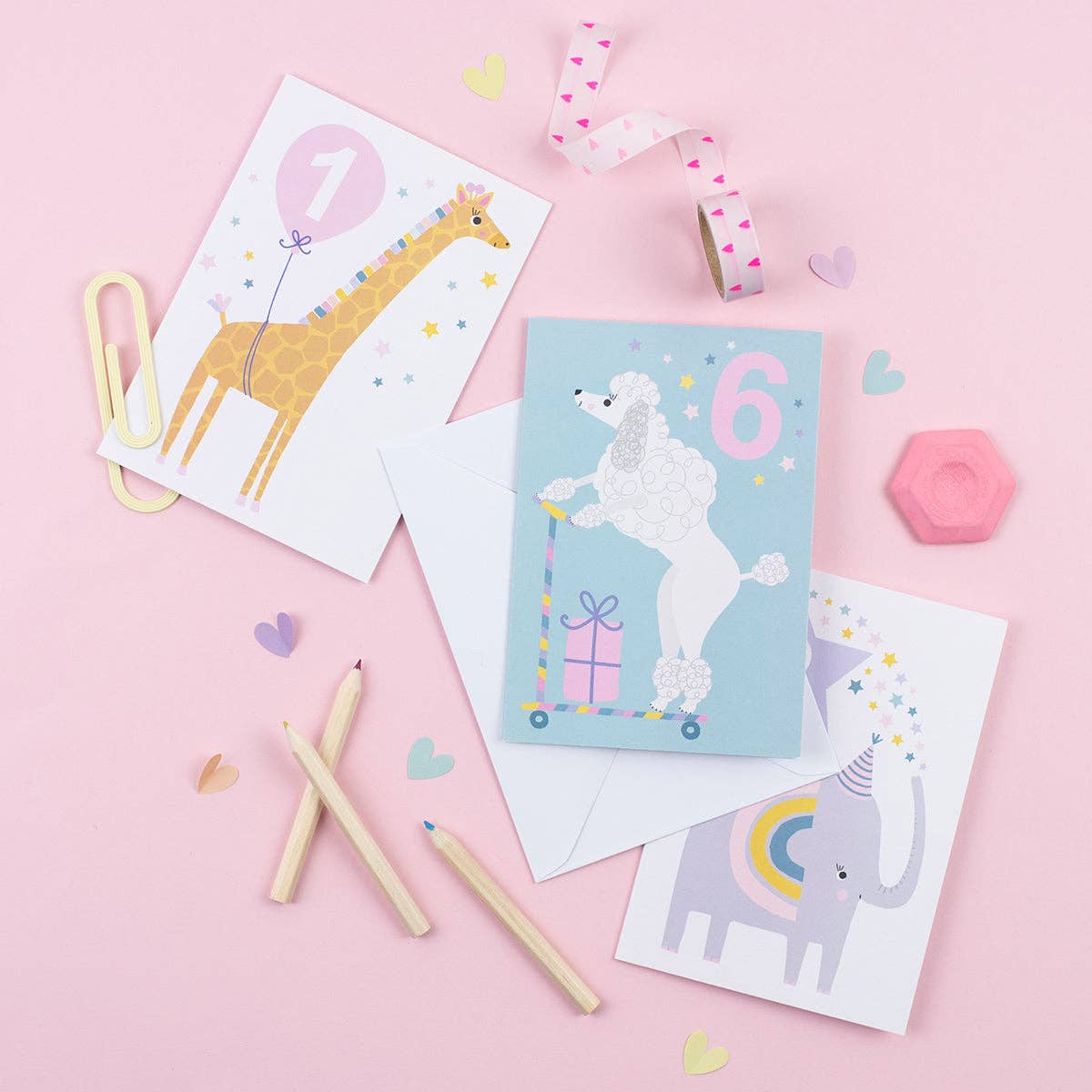 Mifkins - Vente Cartes d'anniversaire - Carte Âge 1 Bébé Girafe1