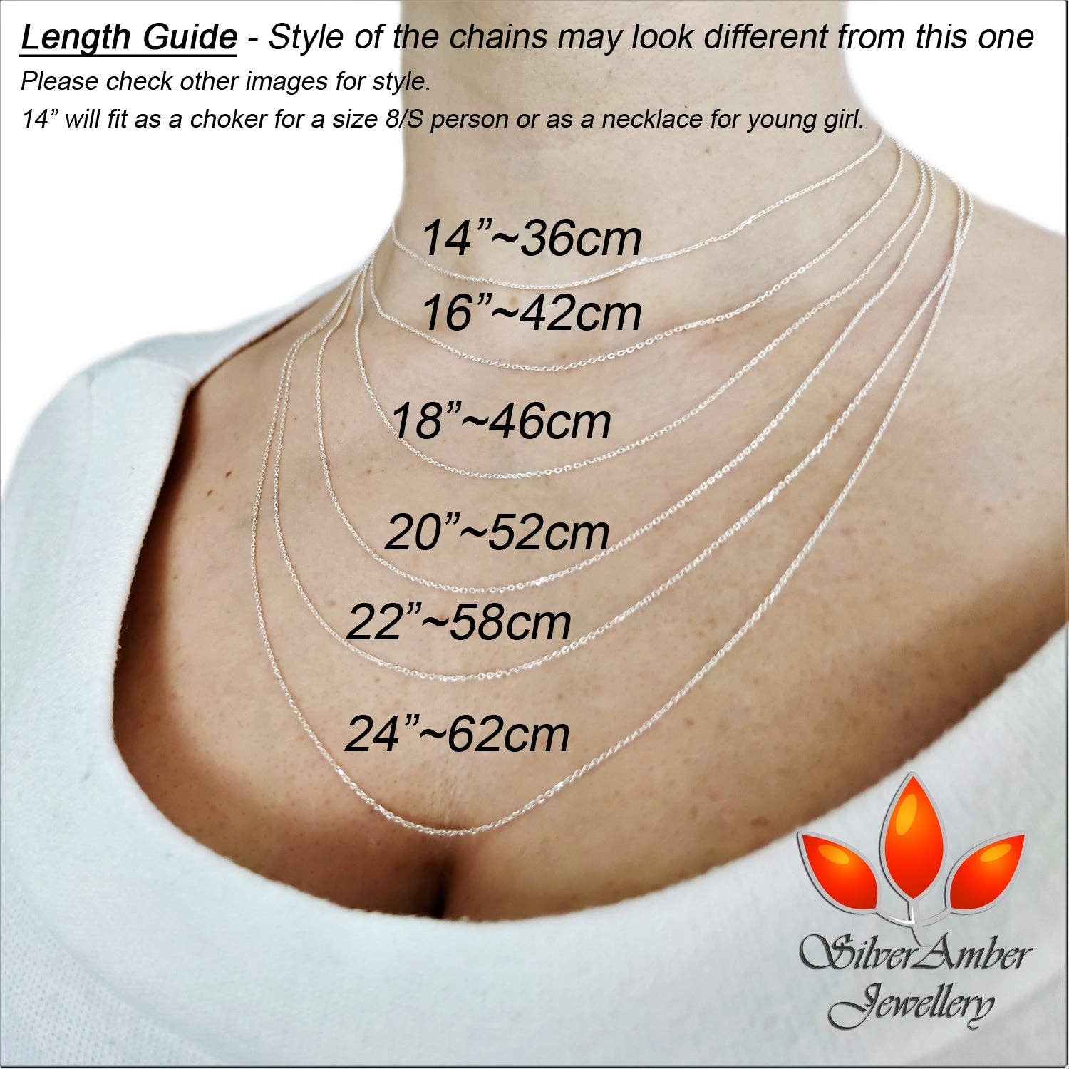 SilverAmber Jewellery - Wholesale Link & Chain Necklace - Made in Italy - 925 Sterling Silver Delicate Classic Round Snake Chain - GCH0105