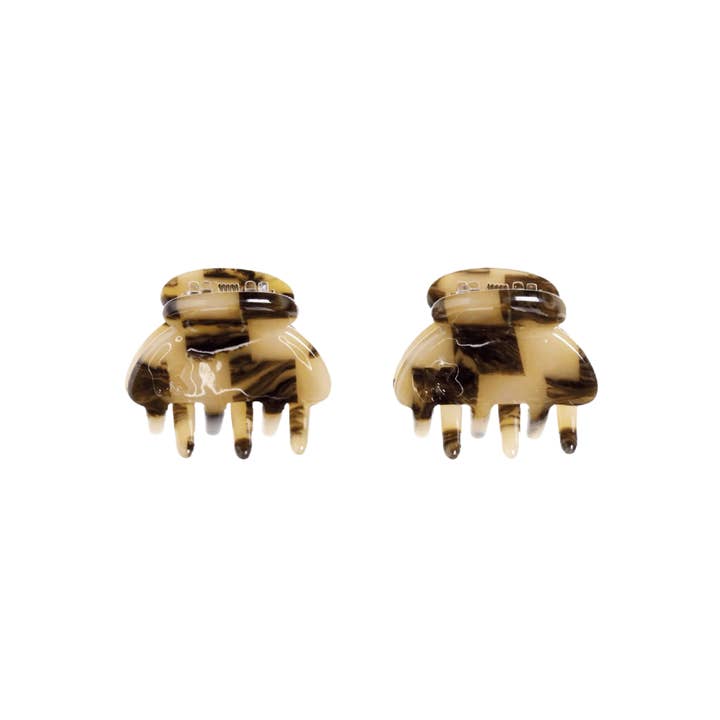Baby Hair Claw Clip (Set of 2) — Faded Checker for wholesale by Karst Essentials