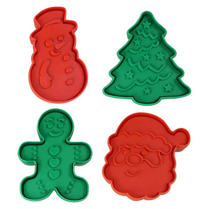 R&M International - Wholesale Cookie Cutter - Christmas Cookie Stamps Double Sided S/4