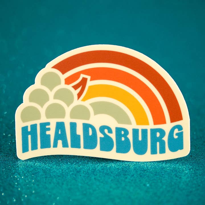 Healdsburg, Californië - Vinylsticker - Druiven voor wholesale door Little Hiker Bird