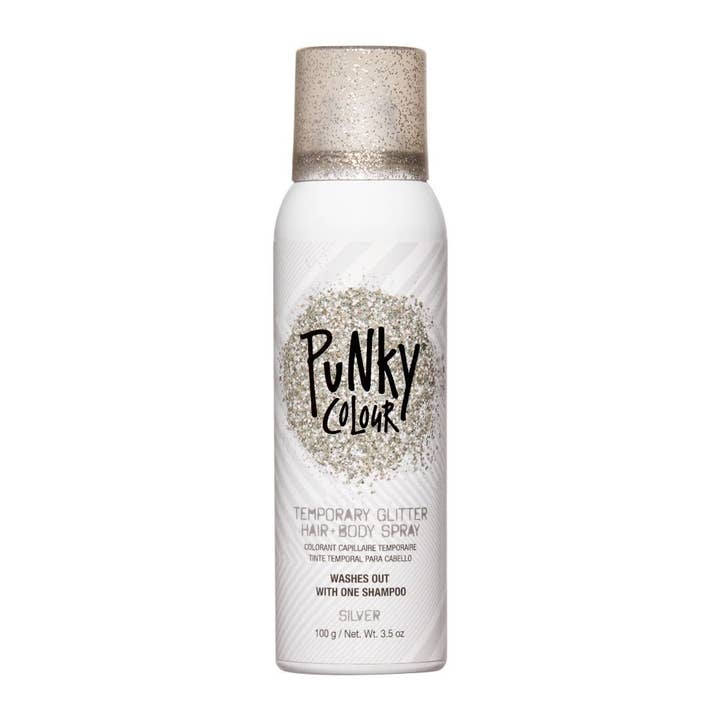 Punky Temporary Hair and Body Glitter Spray 3.5 oz - Silver for wholesale by Knot Genie