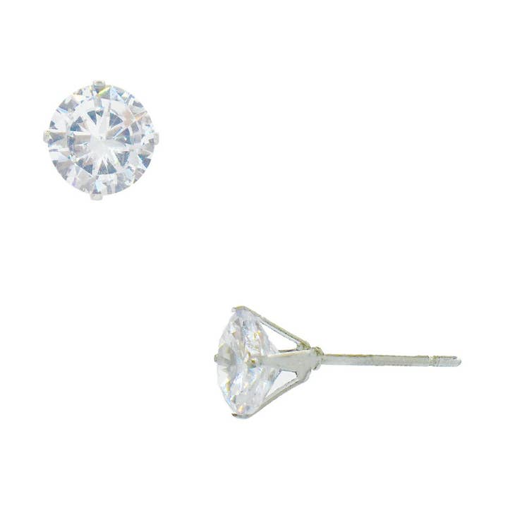 AVA SILVER CZ DIAMOND STUD EARRINGS for wholesale by MAI DESIREE