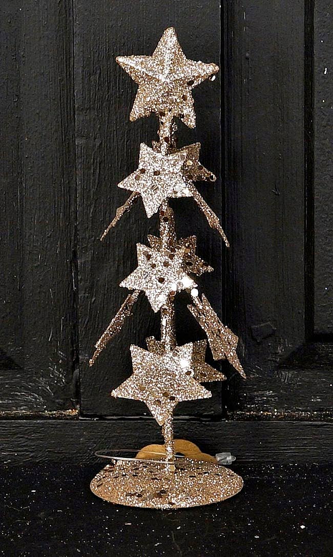 Impressive Enterprises, Inc. - Wholesale Christmas Decoration - M8535- 6in Stacked Glitter Star Tree-CHM