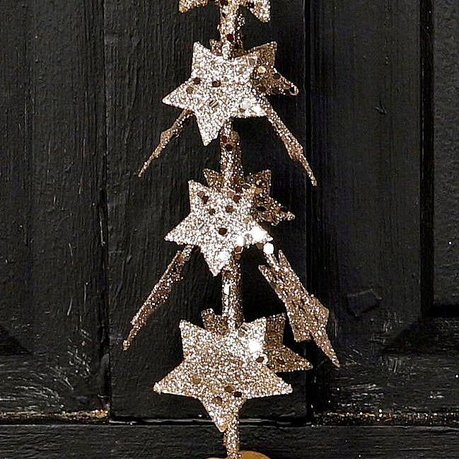 Impressive Enterprises, Inc. - Wholesale Christmas Decoration - M8535- 6in Stacked Glitter Star Tree-CHM0