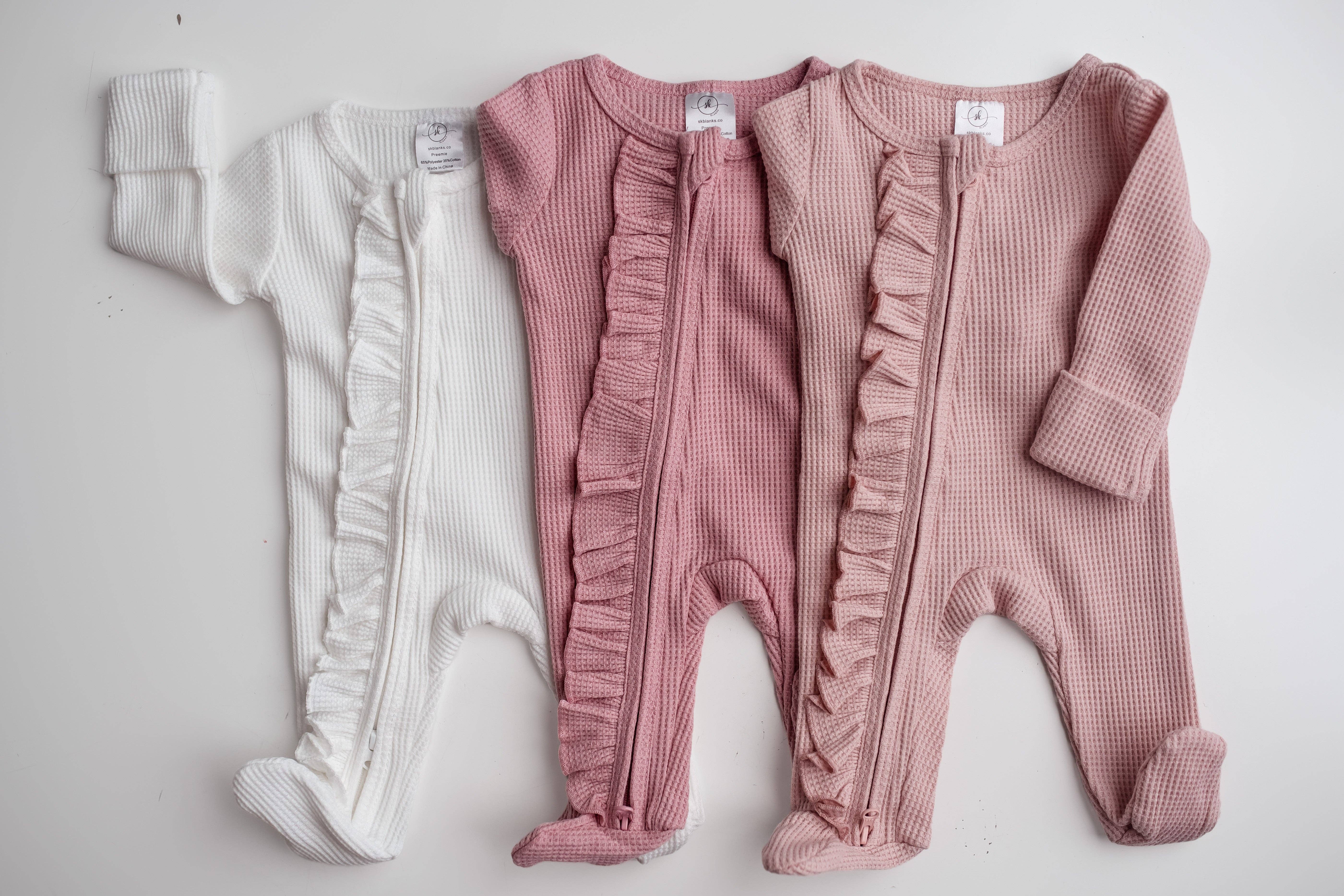 SK Blanks - Wholesale Jumpsuit - Baby - Waffle Footie3