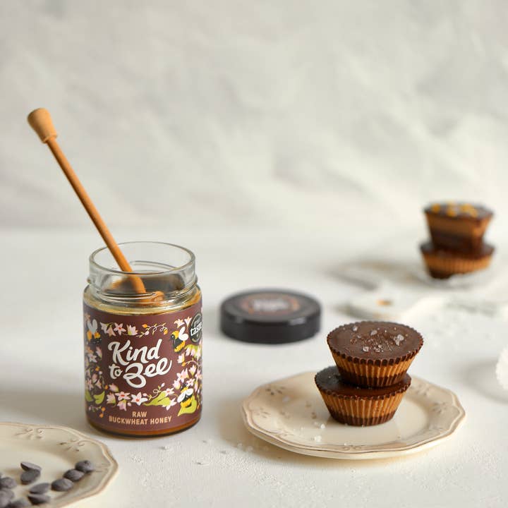 Kind to Bee - Wholesale Honey - Raw Buckwheat Honey, Cruelty-Free, Monofloral, glass jar2