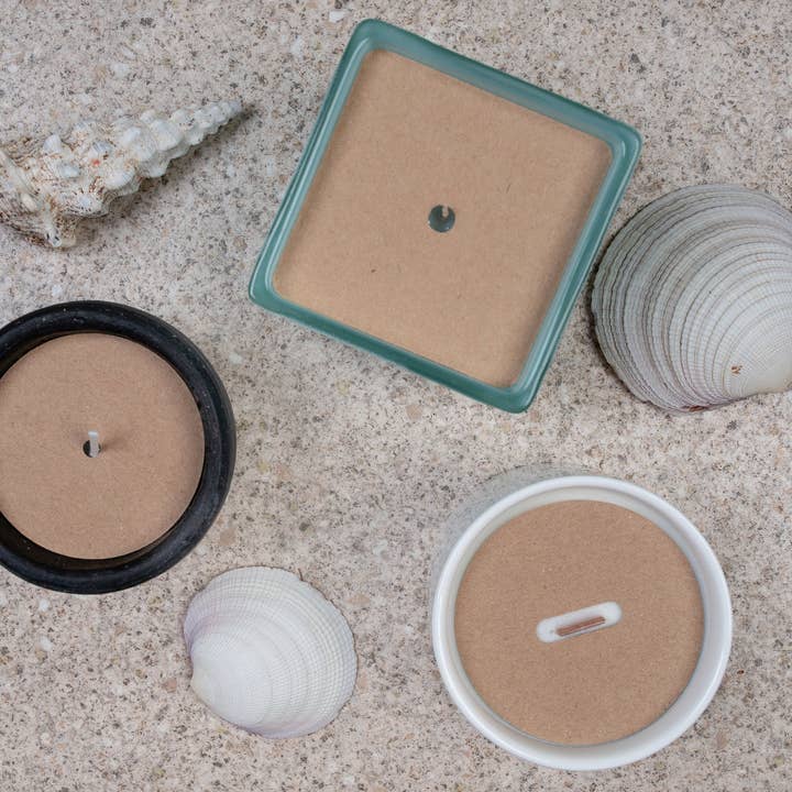 Square Blank Kraft ljus dammskydd för bomull veke för wholesale av Fernery Designs