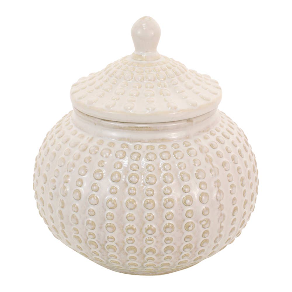 WT Collection - Wholesale Cookie Jar - Cream Dotted Cookie Jar0