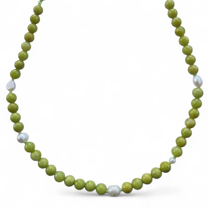 Collana con perla Sugarloaf in opale verde per la vendita all'ingrosso da parte di PearlGem Designs