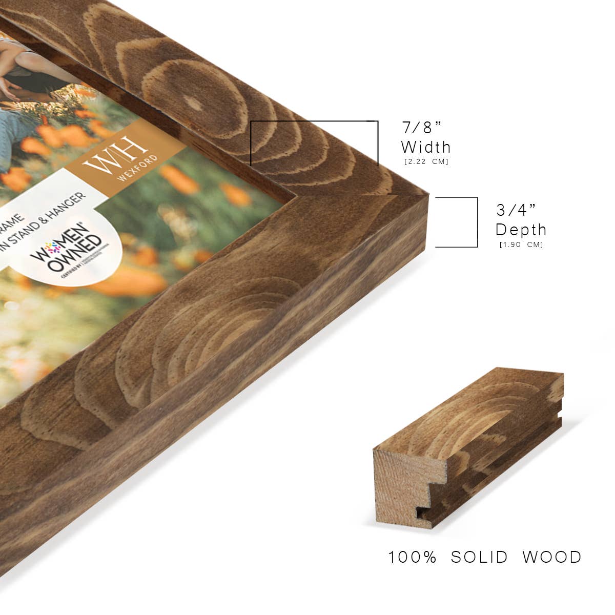 Wexford Home - Wholesale Picture Frame - Photo Frame, Real Wood with Wood Grain, Walnut25