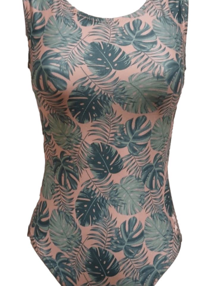 Body da ginnastica per ragazze Pretty Pink Palms per la vendita all'ingrosso da parte di Foxy's Leotards