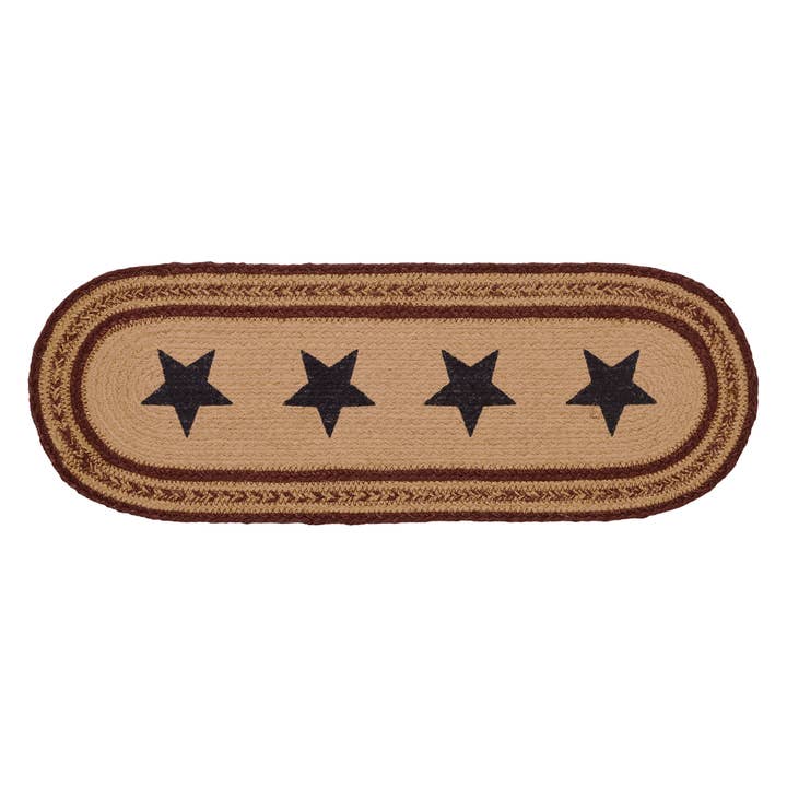 VHC Brands - Wholesale Table Runner - Potomac Jute Runner Stencil Stars 8x24