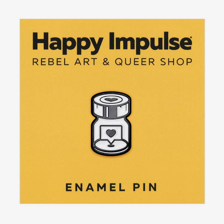 Love Potion – HRT Bottle Gender‑Affirming – .88" Enamel Pin for wholesale by Happy Impulse