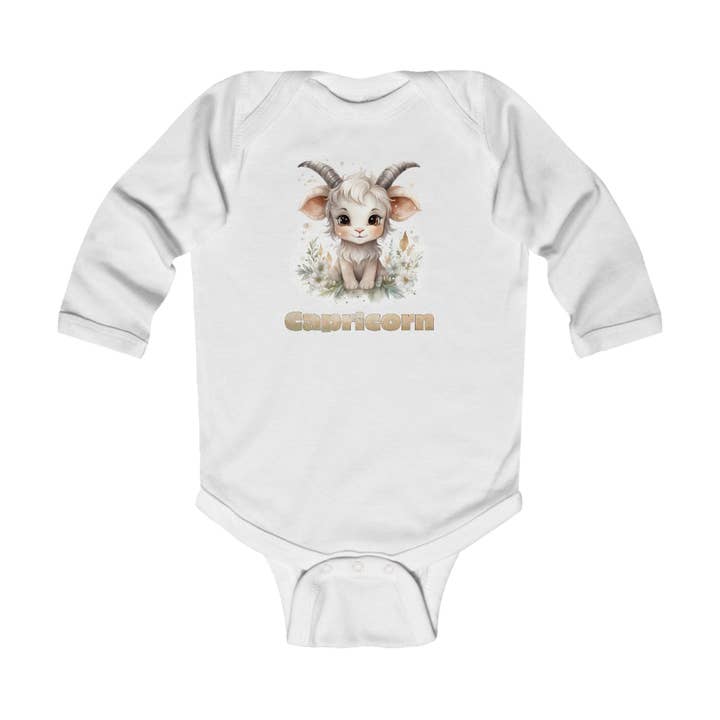 Body bébé Capricorne - Adorable tenue à manches longues pour nourrisson zodiaque pour la vente par The Unique Spider