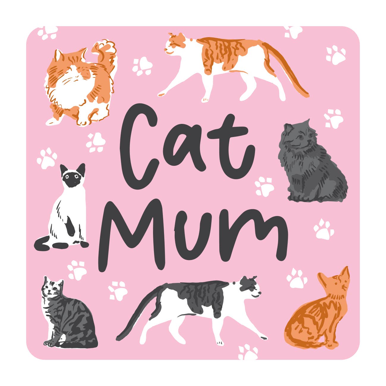 Smiling Faces - Wholesale Coasters - Cat Mum - Coaster0